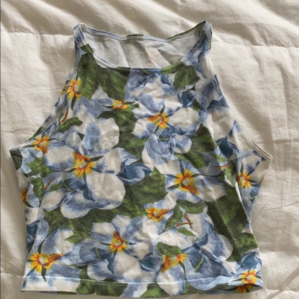 American apparel floral crop top